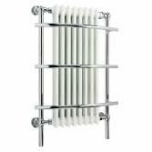 Victoria Traditional Towel Rail Radiator - 8 Column White and Chrome 